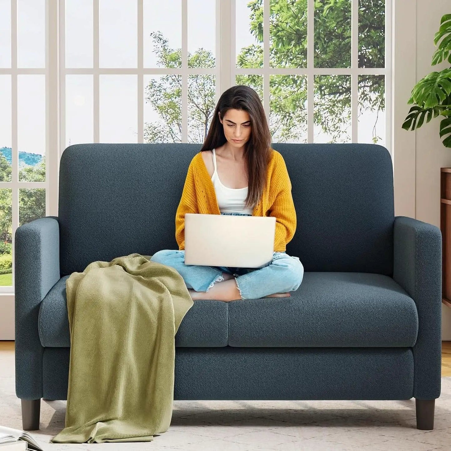 Comfy Teddy Loveseat Sofa Perfect For Small Spaces from PriceLows™