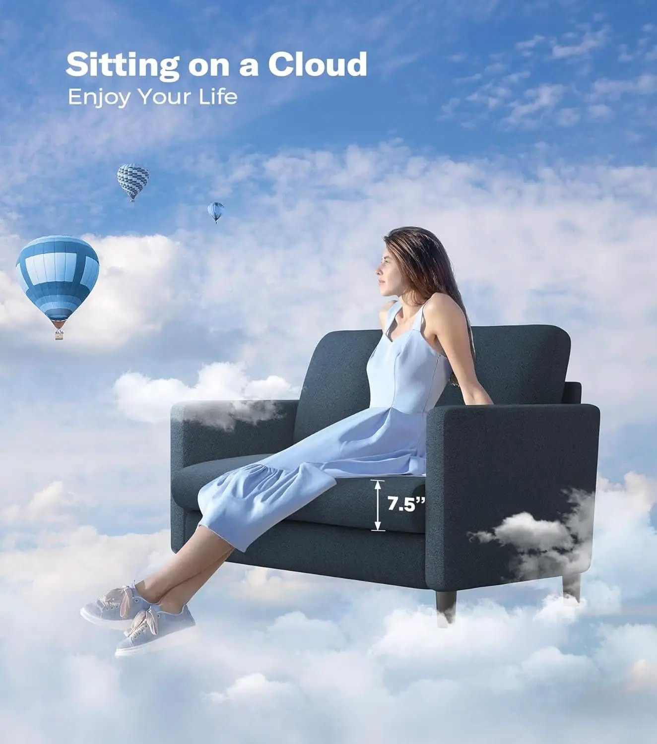 Comfy Teddy Loveseat Sofa Perfect For Small Spaces from PriceLows™