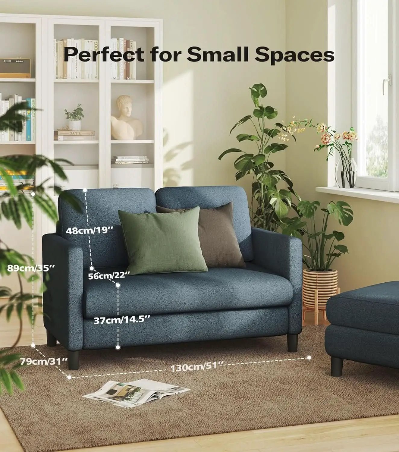 Comfy Teddy Loveseat Sofa Perfect For Small Spaces from PriceLows™
