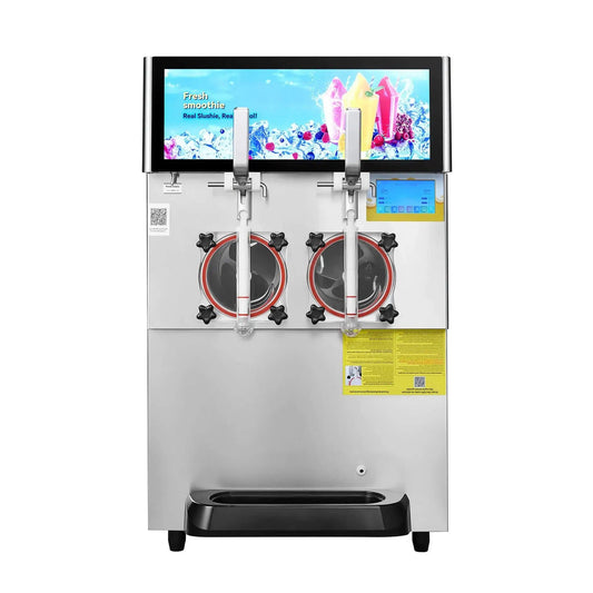 16L Commercial 1155W Double Bowl Stainless Steel Slushy Margarita Machine | 1155 Watt | Stainless Steel | Commercial Slush Machine