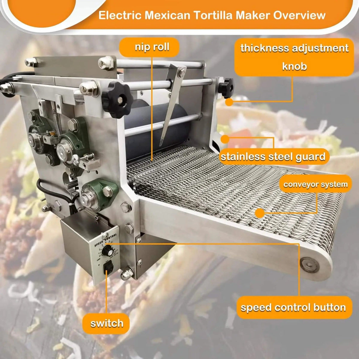 Heavy-Duty Commercial Automatic Corn Tortilla Making Machine | Stainless Steel | Quesadilla & Tortilla Maker | Home