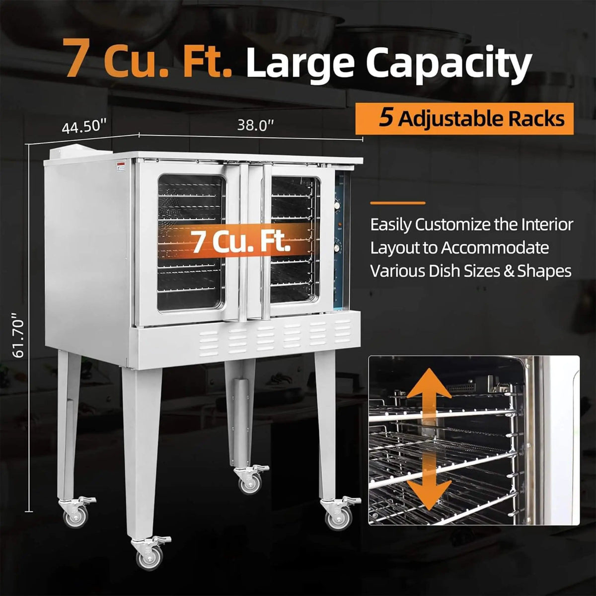 Commercial Full-Size Natural Gas/Propane Single-Deck Convection Oven | Home Use | Everyday Use | Home