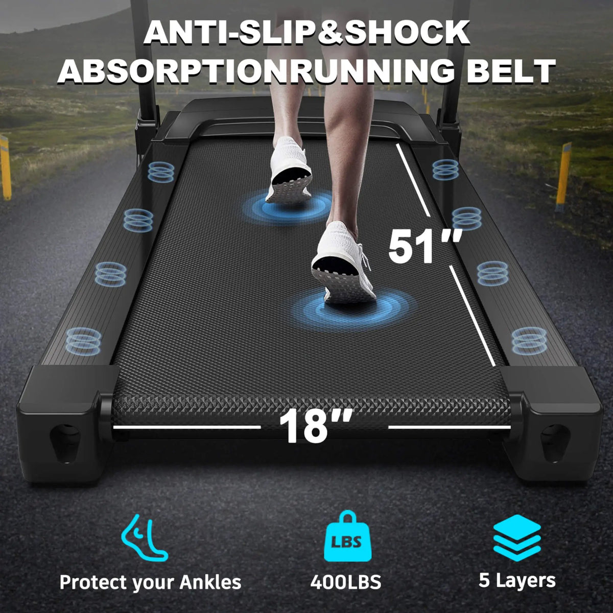 Foldable Electric Treadmill | 3.5HP Motor | Bluetooth LCD Display | 12 Preset Programs