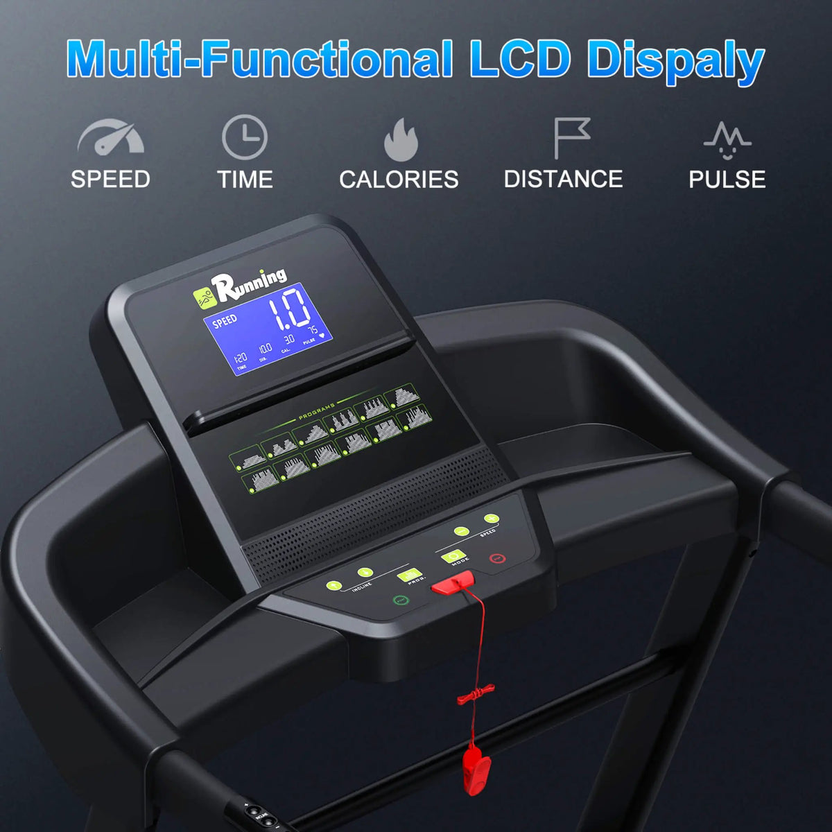 Foldable Electric Treadmill | 3.5HP Motor | Bluetooth LCD Display | 12 Preset Programs