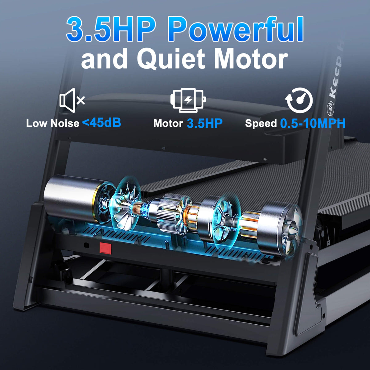 Foldable Electric Treadmill | 3.5HP Motor | Bluetooth LCD Display | 12 Preset Programs