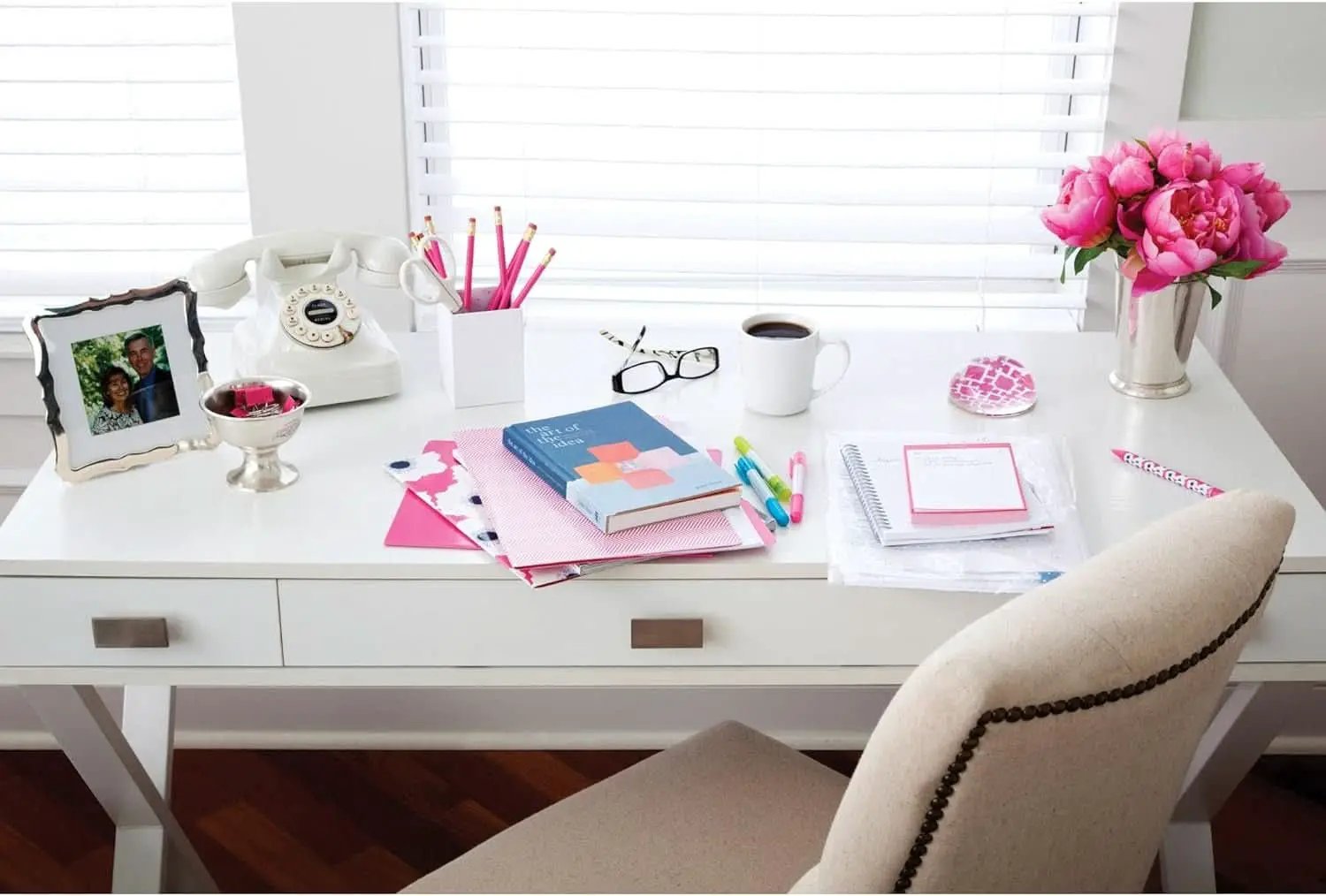 Compact White Writing Desk for Small Spaces and Creativity from PriceLows™