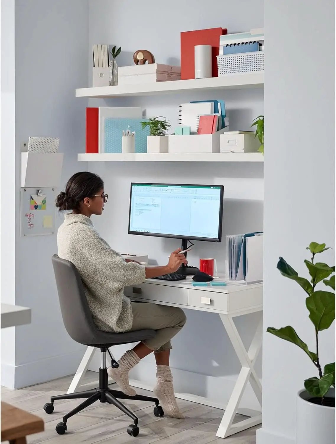 Compact White Writing Desk for Small Spaces and Creativity from PriceLows™