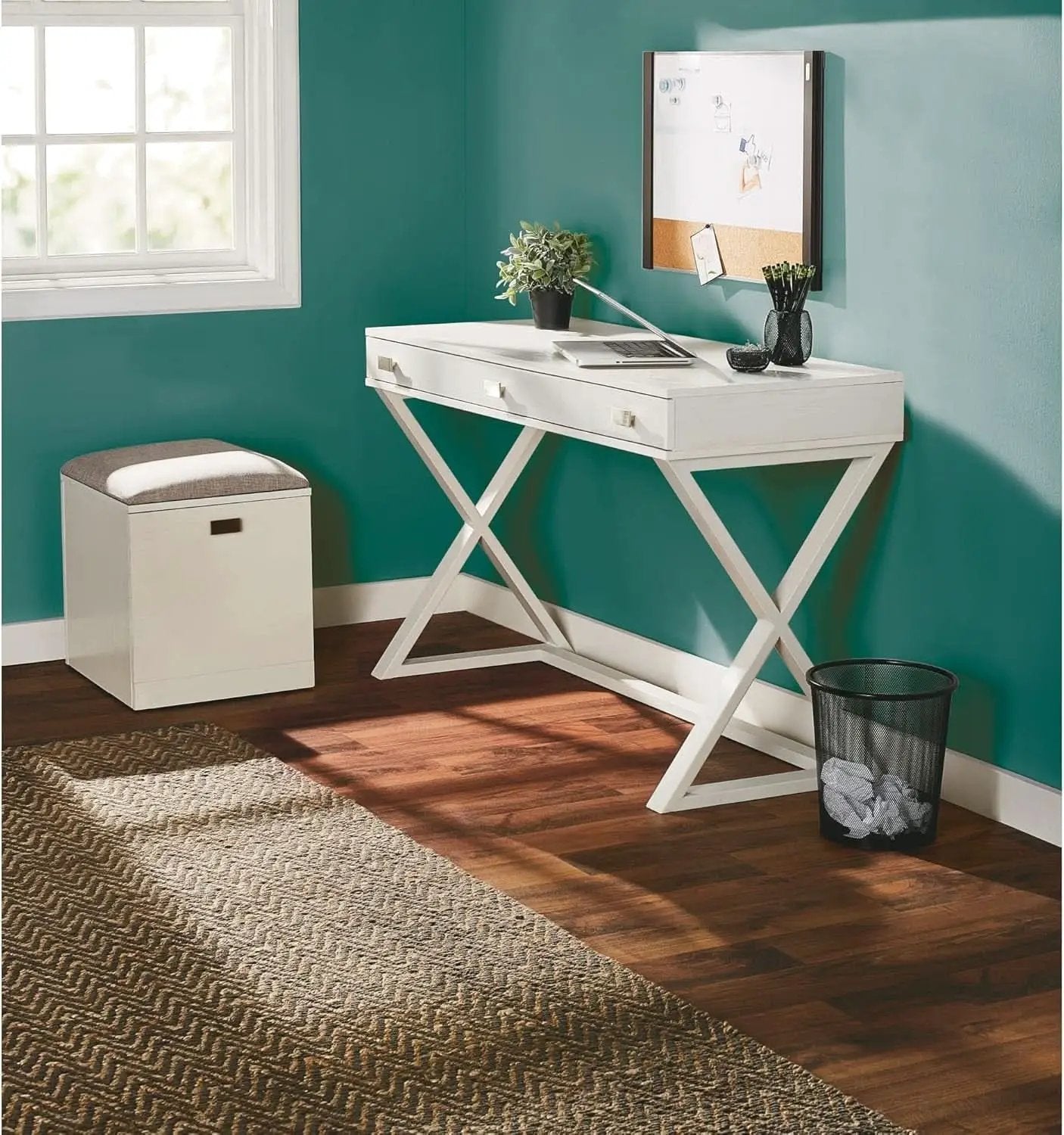 Compact White Writing Desk for Small Spaces and Creativity from PriceLows™