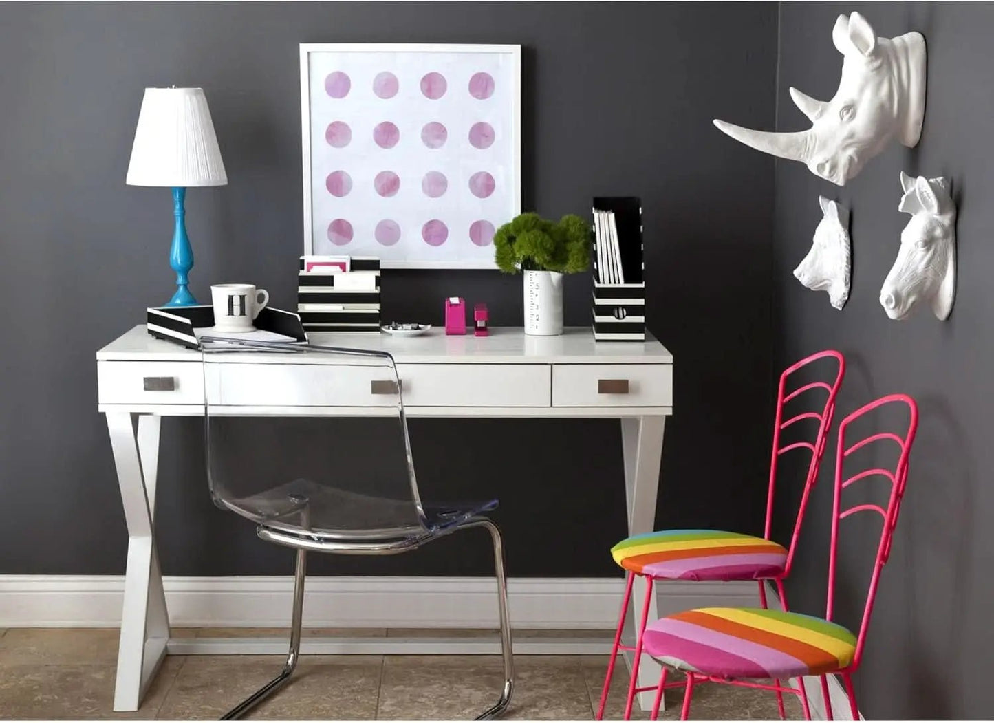 Compact White Writing Desk for Small Spaces and Creativity from PriceLows™