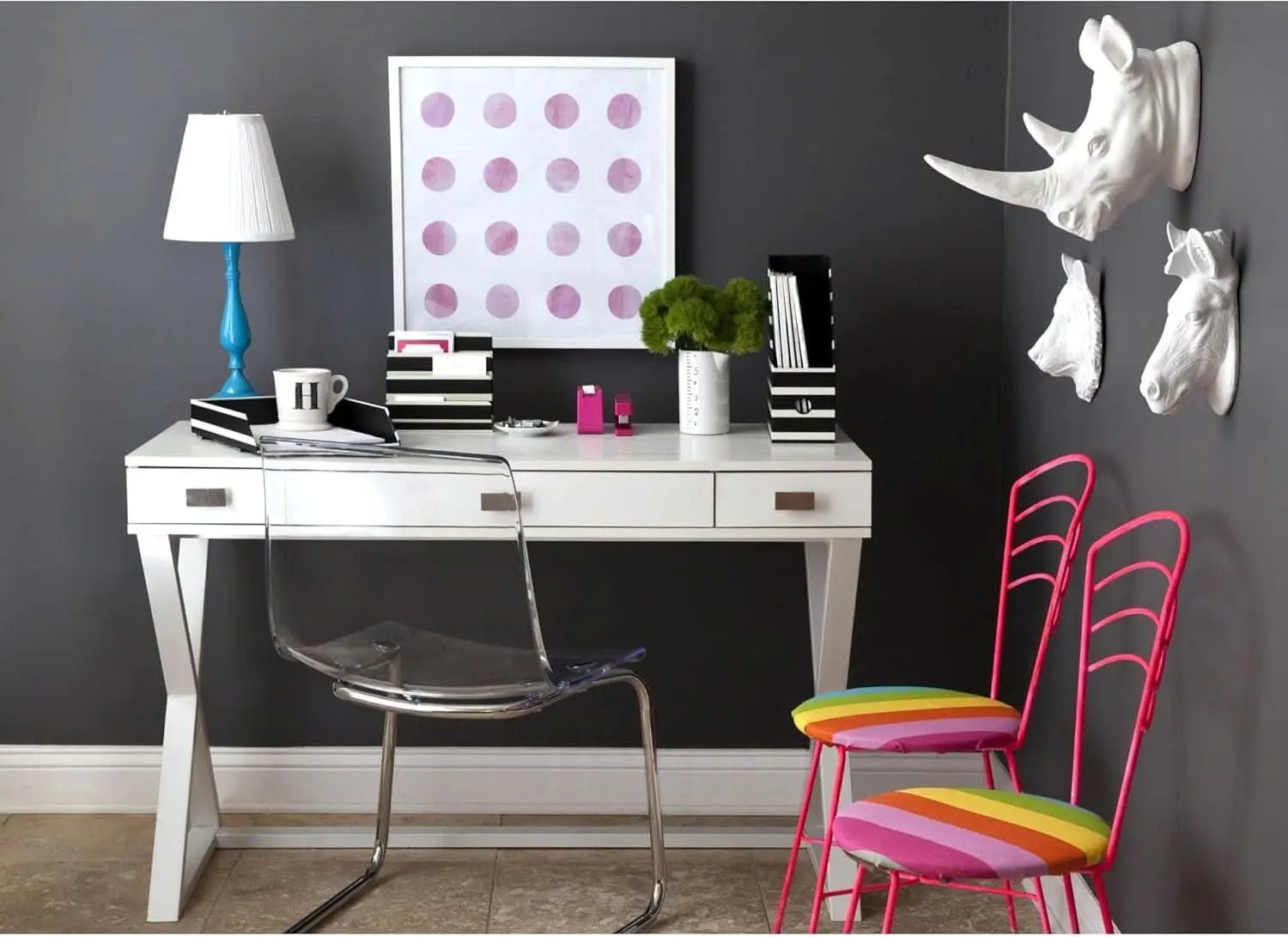 Compact White Writing Desk for Small Spaces and Creativity from PriceLows™