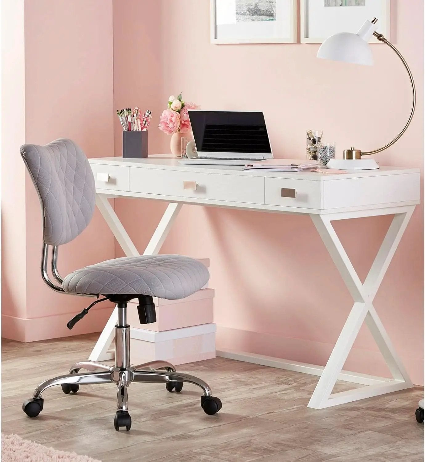 Compact White Writing Desk for Small Spaces and Creativity from PriceLows™