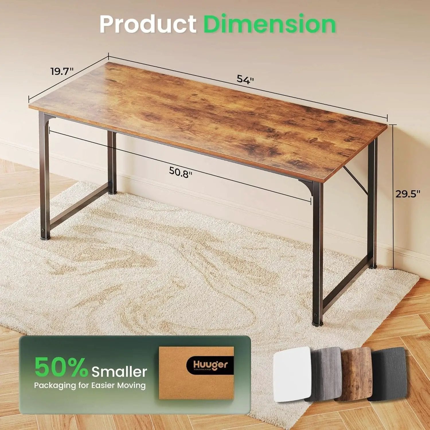 55 Inch Rustic Brown Computer Desk For Home Office from PriceLows™
