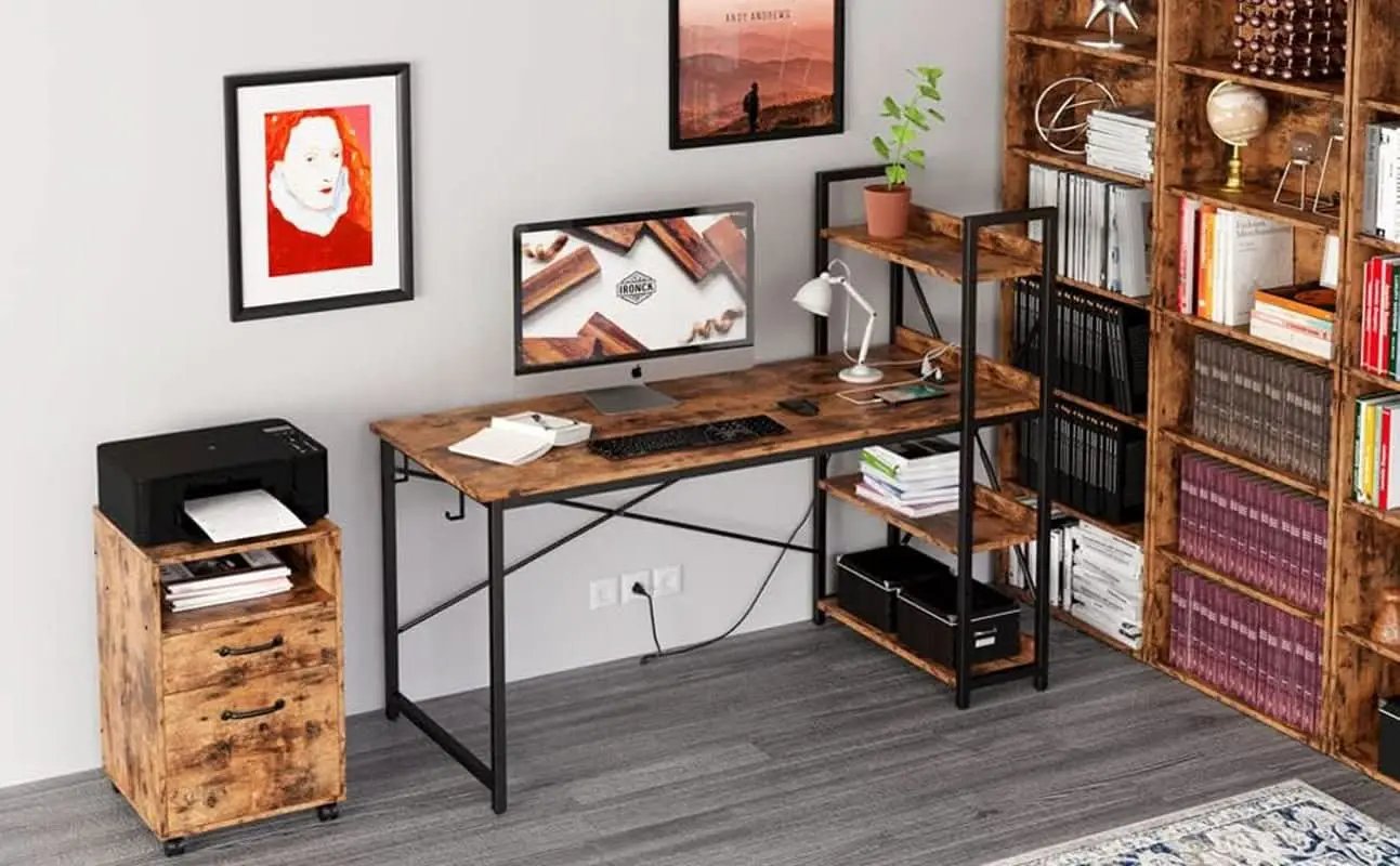 Computer Desk with Power Outlet and USB Charging Ports from PriceLows™