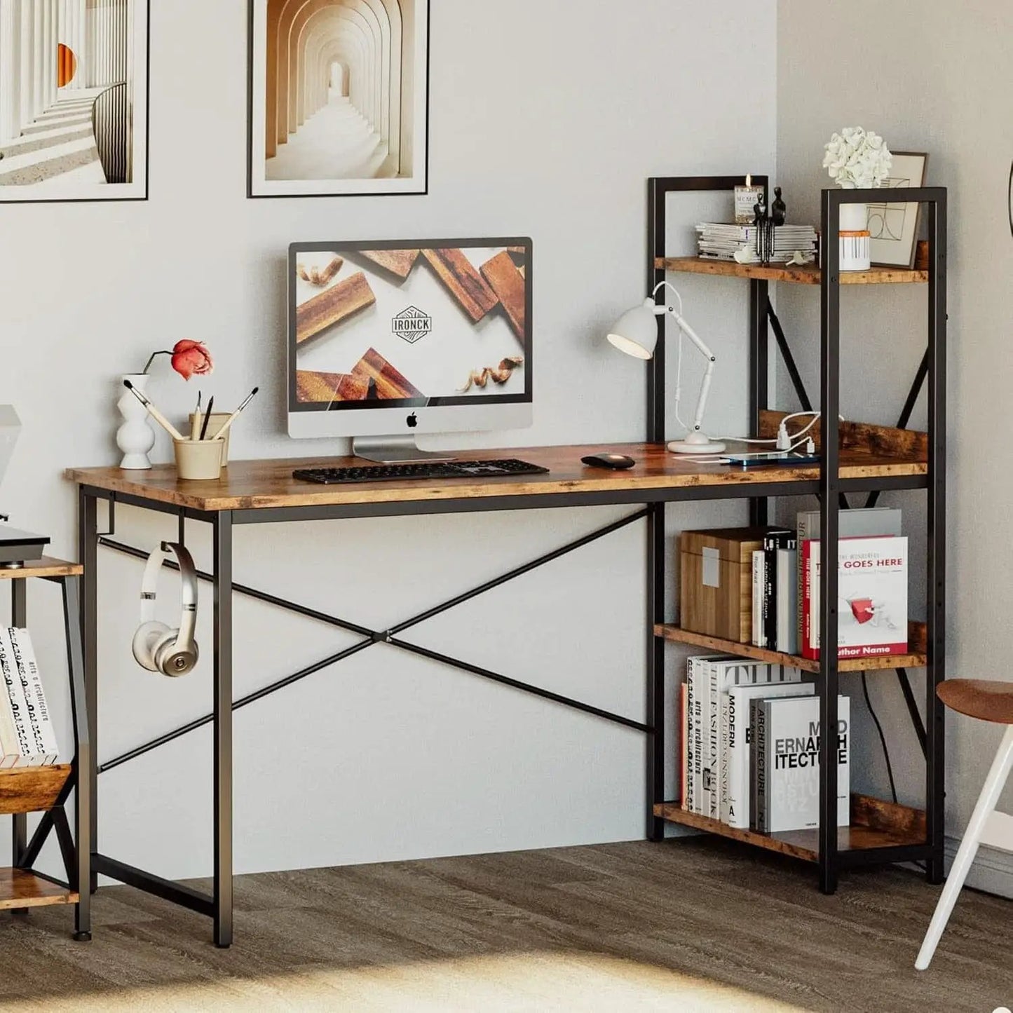 Computer Desk with Power Outlet and USB Charging Ports from PriceLows™