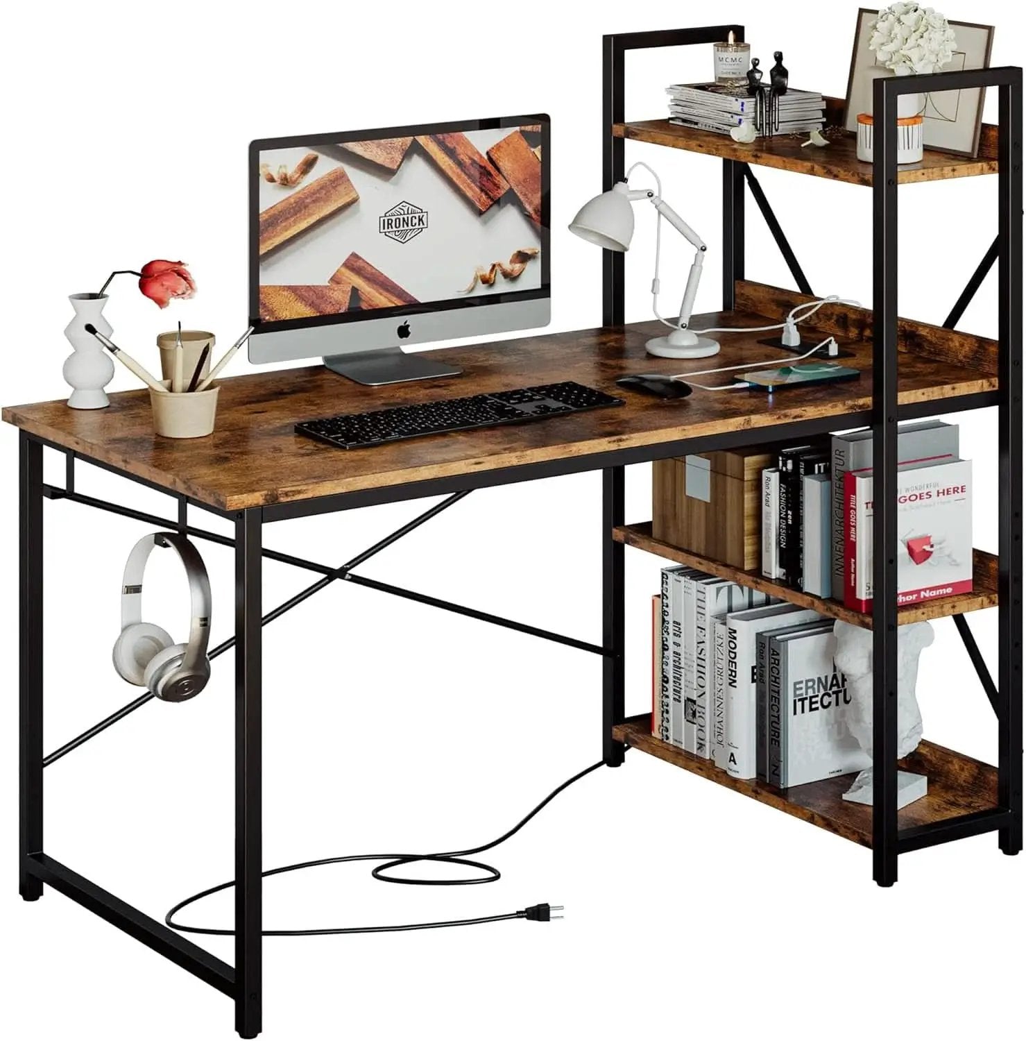 Computer Desk with Power Outlet and USB Charging Ports from PriceLows™