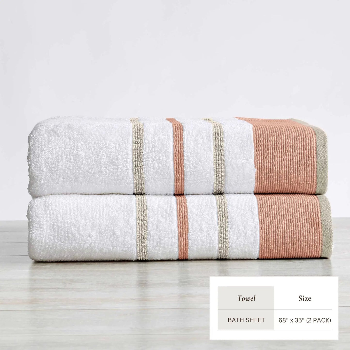 Decorative Cotton Stripe Bath Towel Set - Noelle Collection from PriceLows™