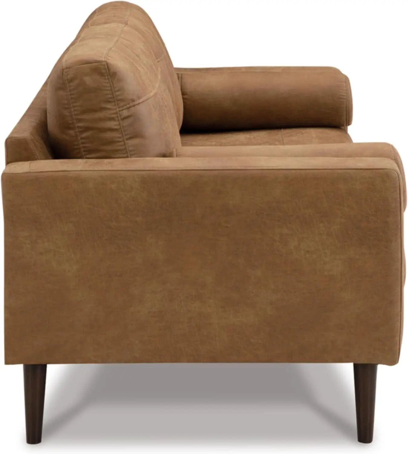 Contemporary Dark Brown Faux Leather Sofa with Pillows from PriceLows™