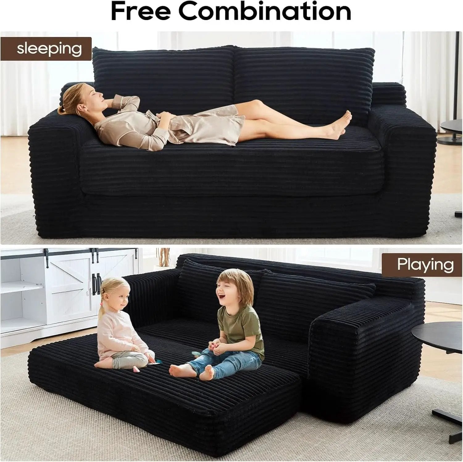 Convertible Corduroy Love Seat Sofa for Small Spaces from PriceLows™