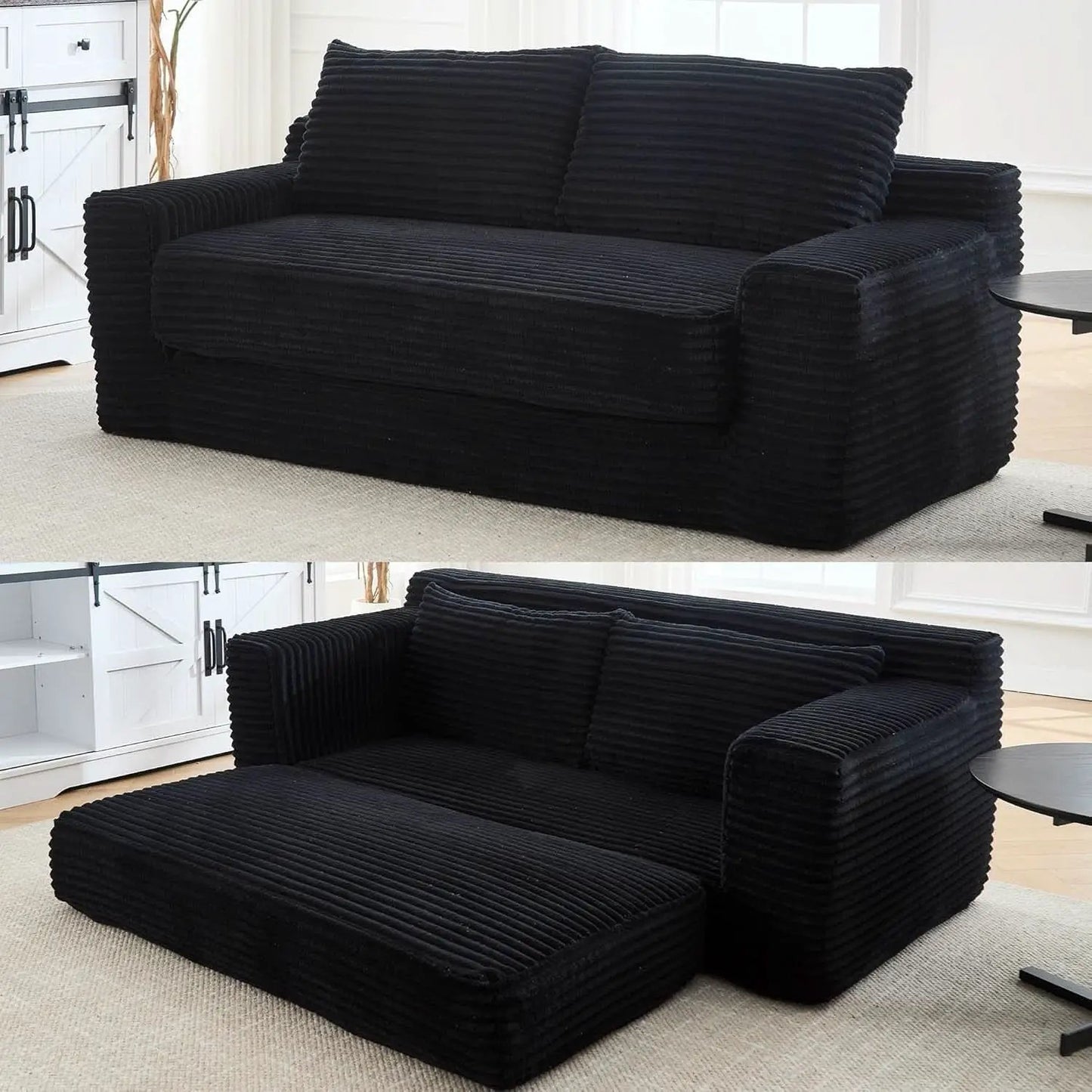 Convertible Corduroy Love Seat Sofa for Small Spaces from PriceLows™