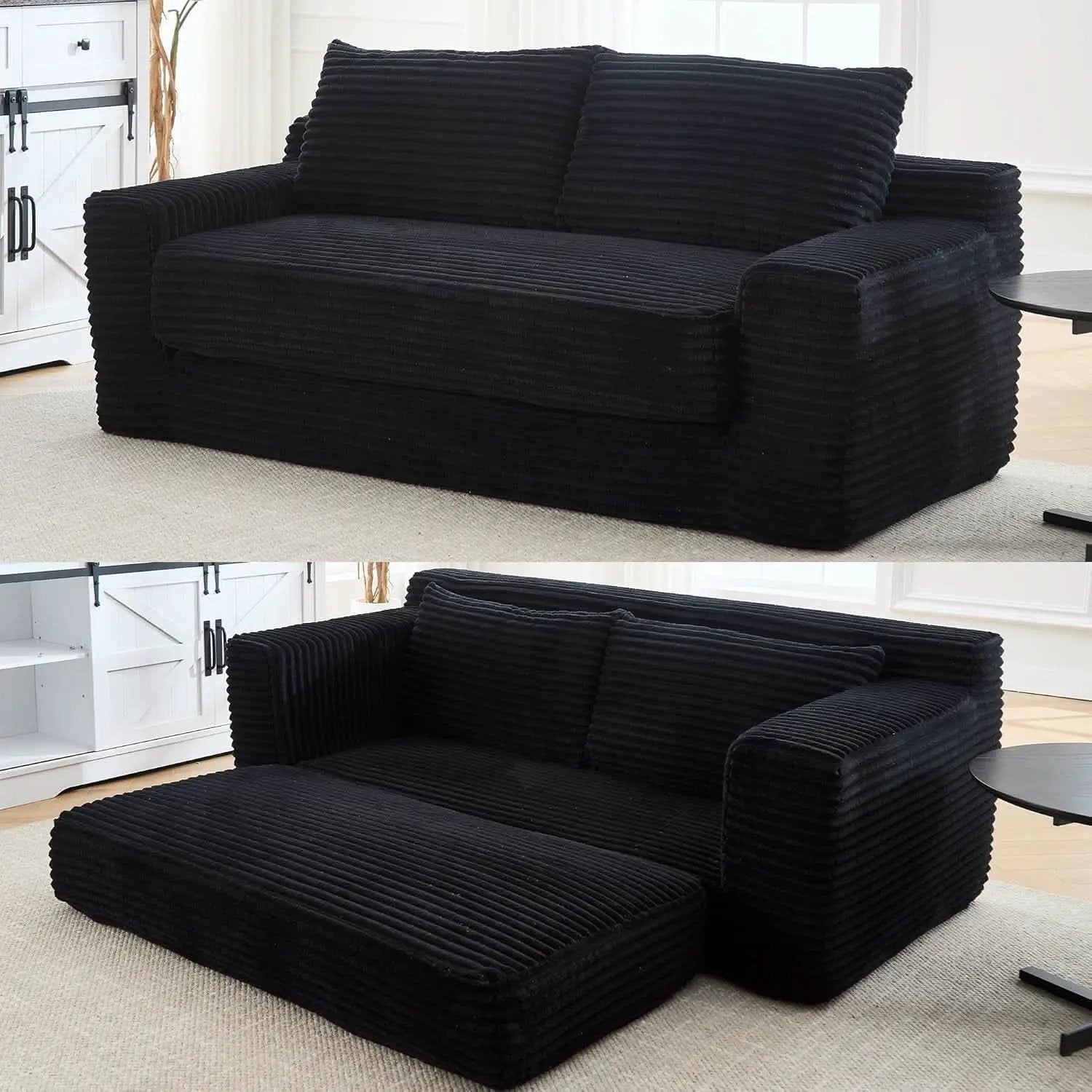Convertible Corduroy Love Seat Sofa for Small Spaces from PriceLows™