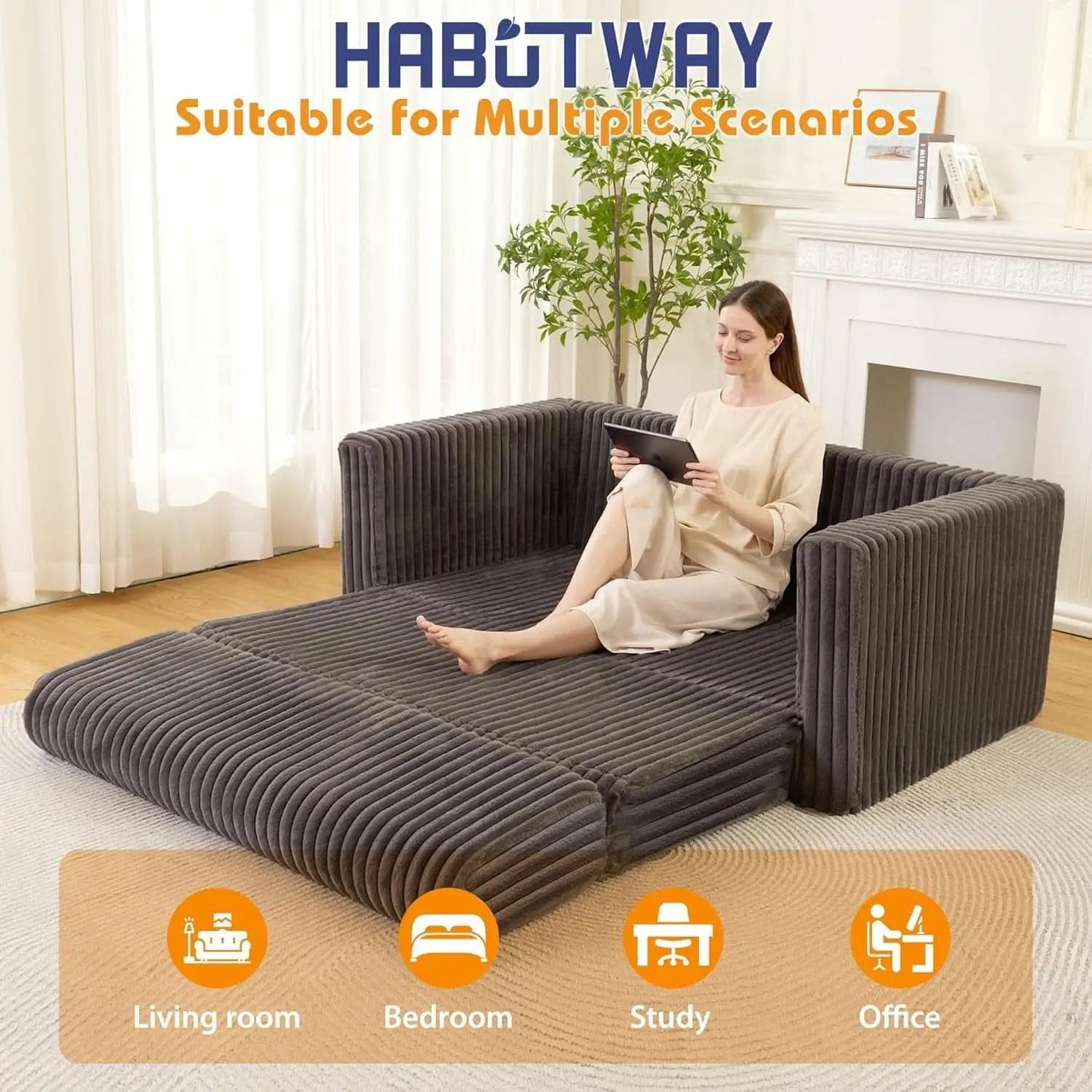 Convertible Folding Sofa Bed Comfy Multi-Functional Lounge Chair from PriceLows™