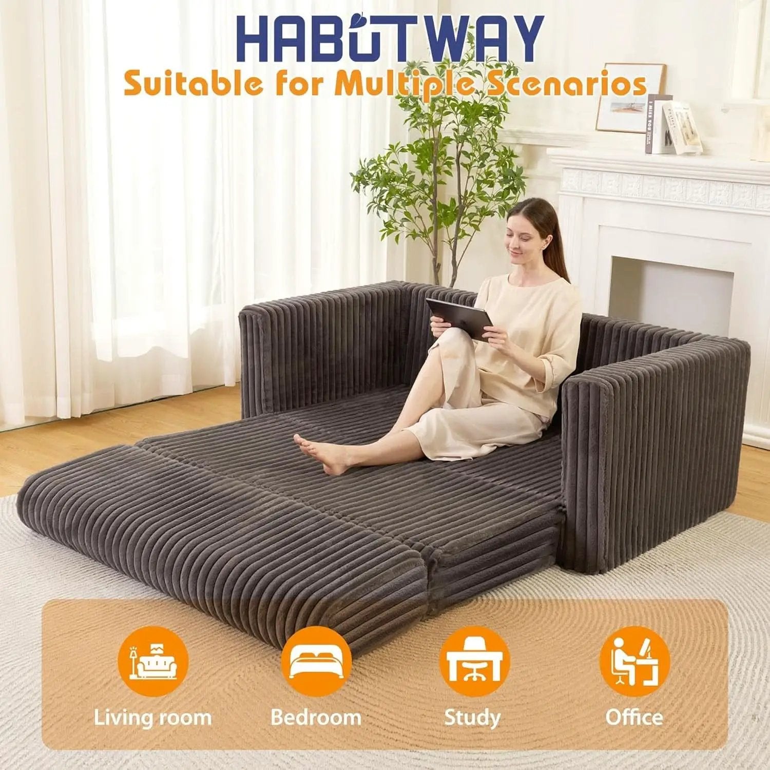 Convertible Folding Sofa Bed Comfy Multi-Functional Lounge Chair from PriceLows™