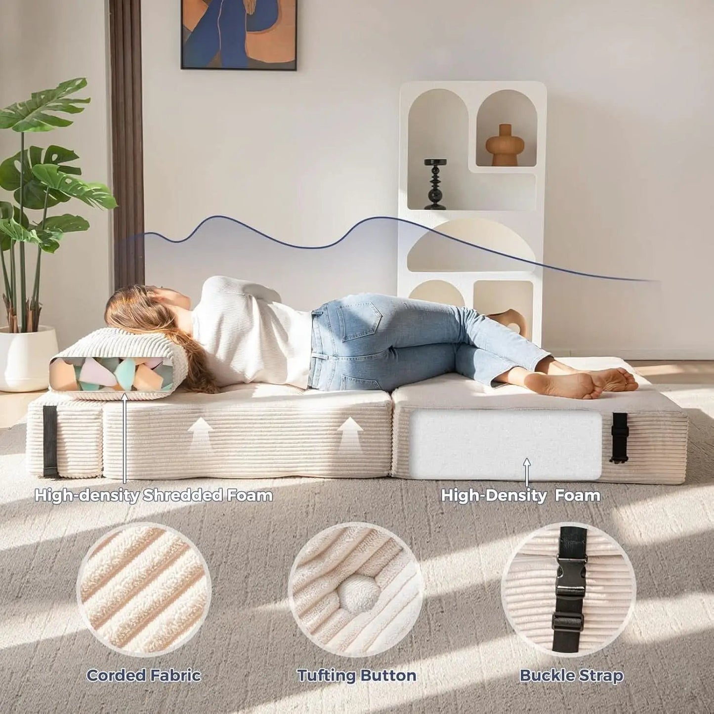 Convertible Folding Sofa Bed with High-Density Foam from PriceLows™