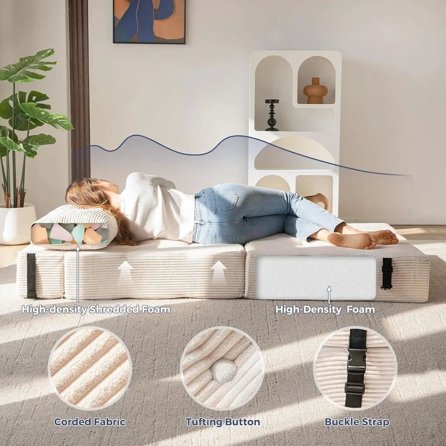Convertible Folding Sofa Bed with High-Density Foam from PriceLows™