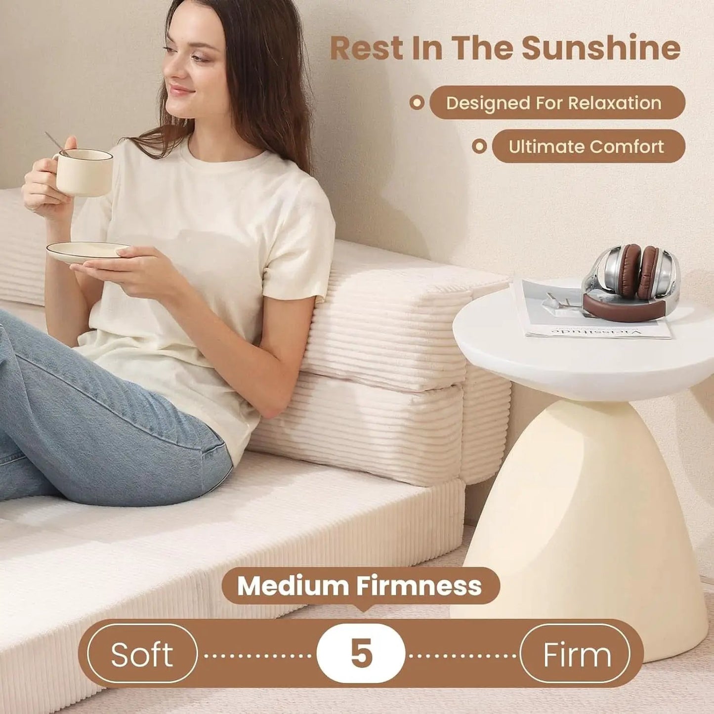 Convertible Folding Sofa Bed with Pillow and Mattress from PriceLows™