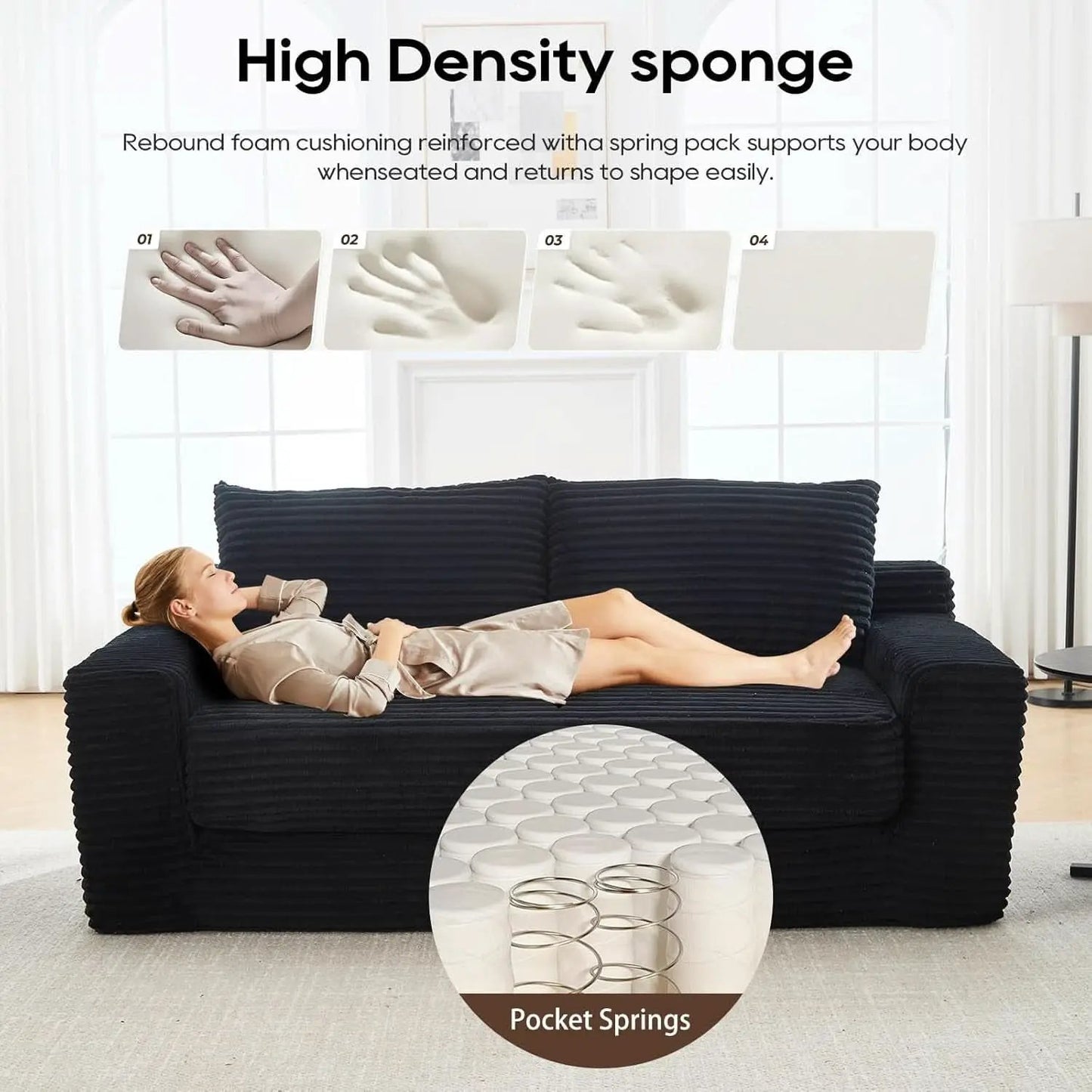 Convertible Loveseat Sofa Bed with Memory Foam Comfort from PriceLows™