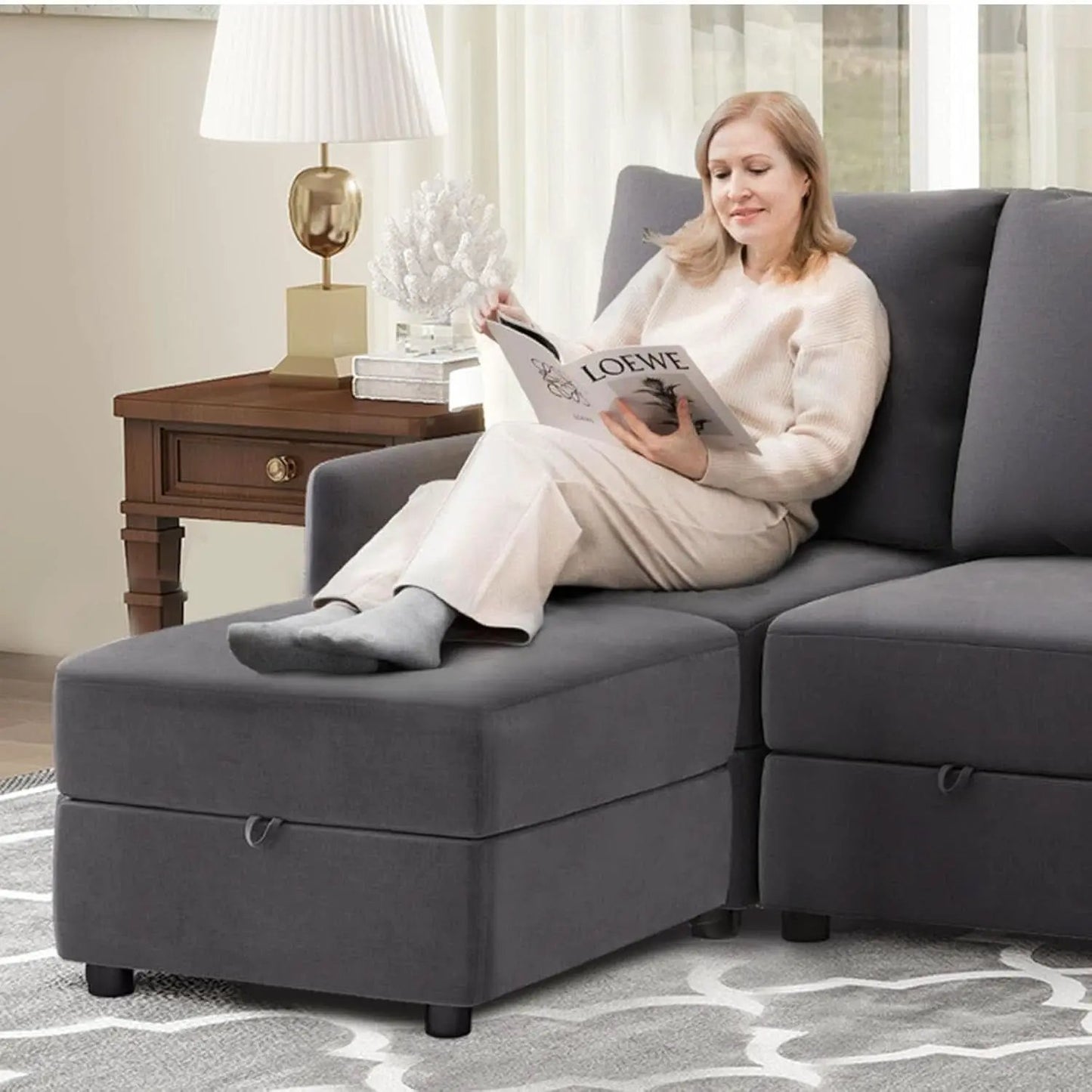 Convertible Modular Sectional Sofa with Memory Foam Comfort from PriceLows™