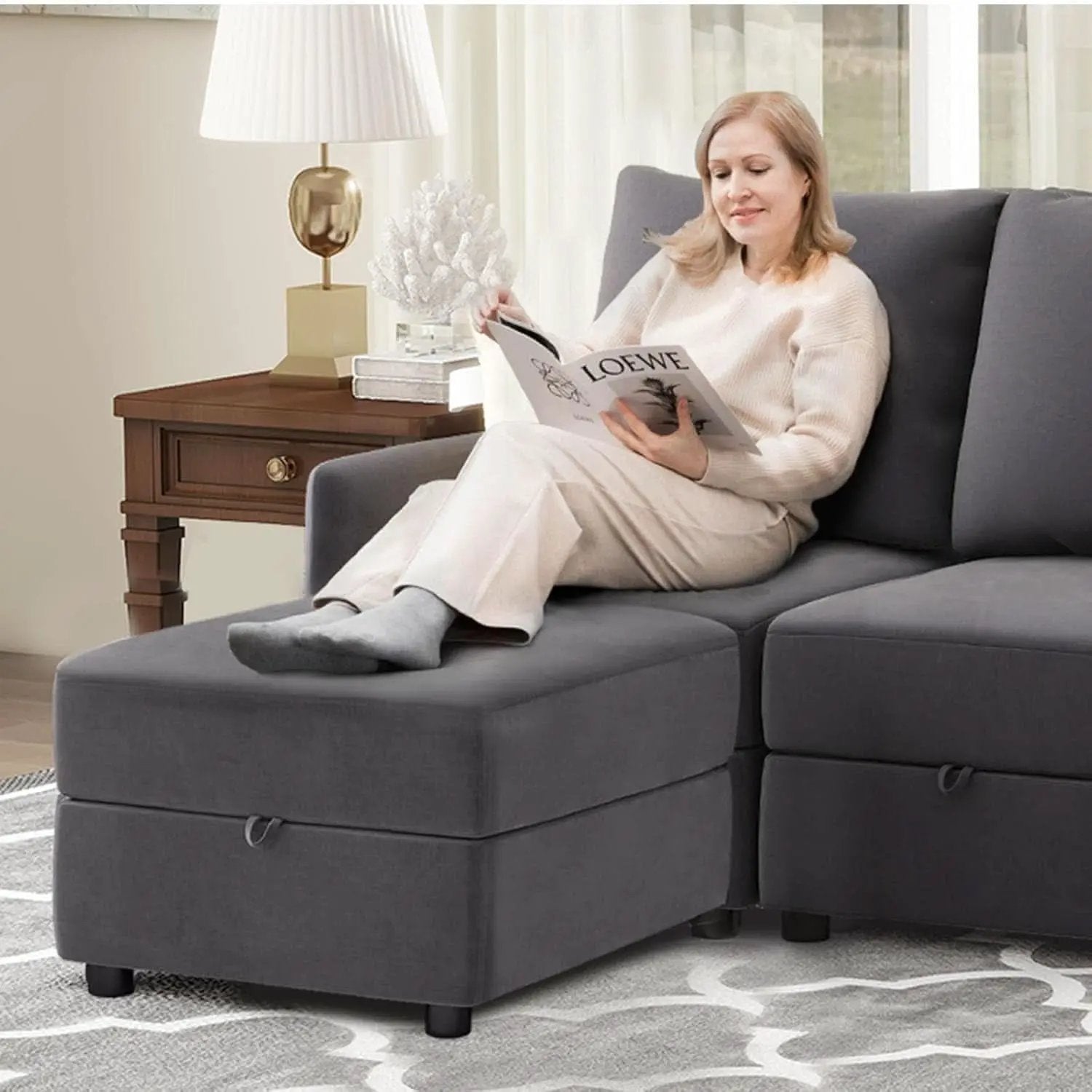 Convertible Modular Sectional Sofa with Memory Foam Comfort from PriceLows™