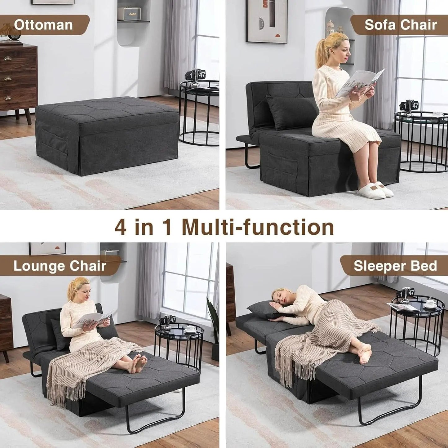 Convertible Sleeper Chair Bed with Adjustable Backrest from PriceLows™