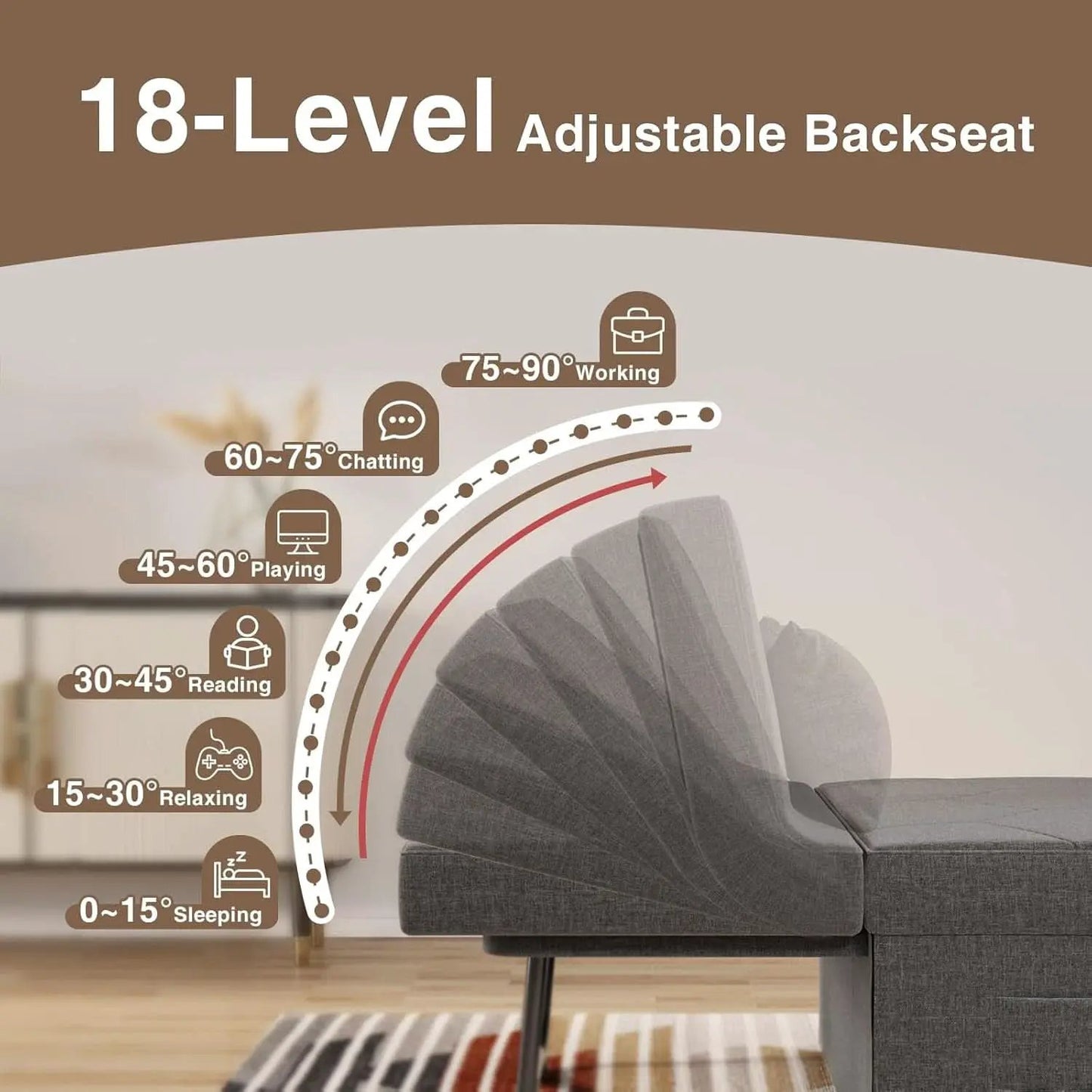 Convertible Sleeper Chair Bed with Adjustable Backrest from PriceLows™