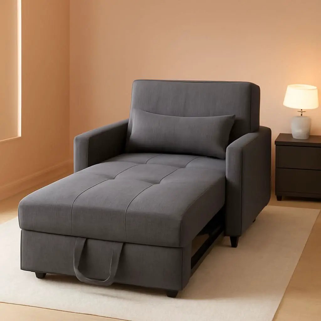 Convertible Sofa Bed Chair with Adjustable Backrest Design from PriceLows™