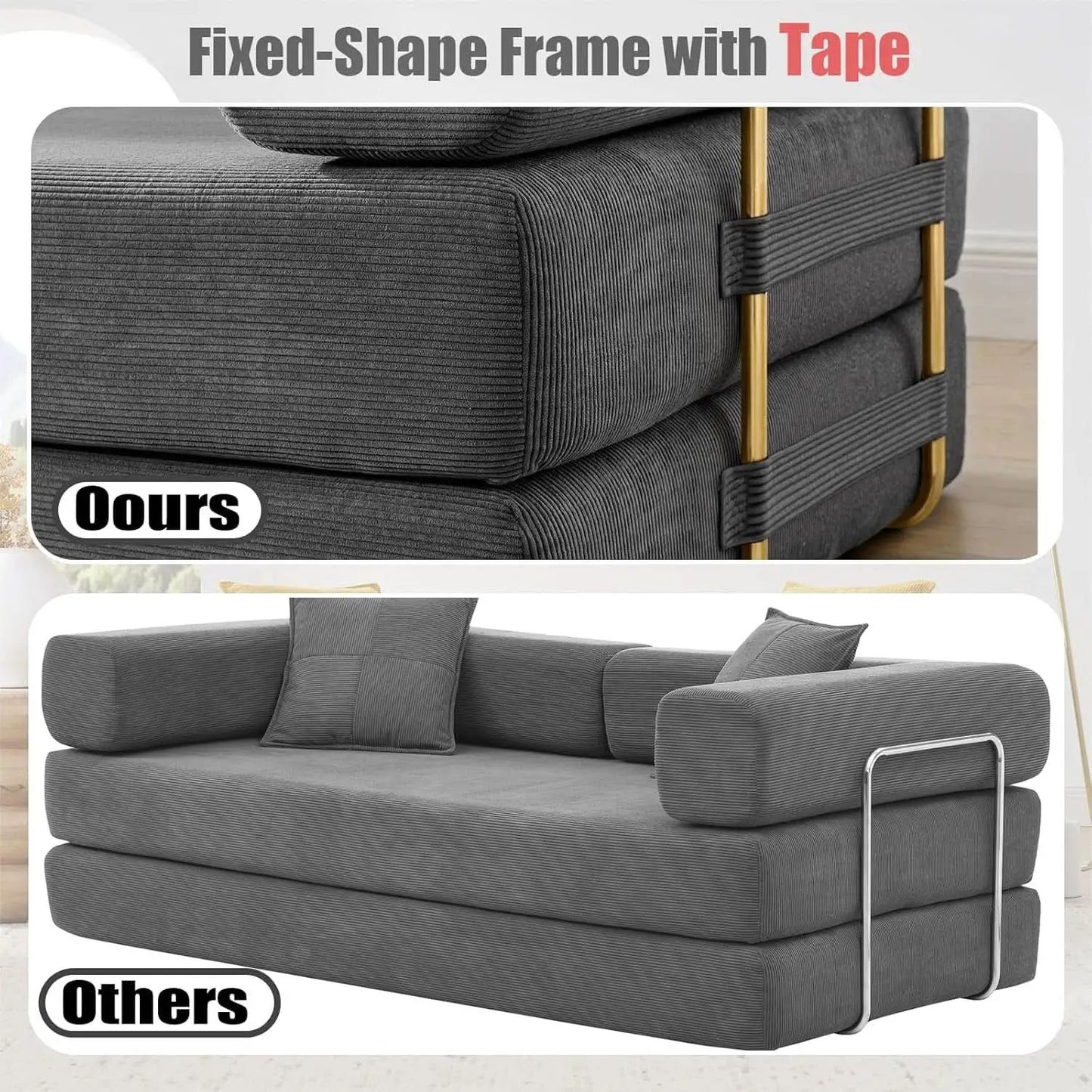 Convertible Sofa Bed with Adjustable Armrests and Comfort from PriceLows™