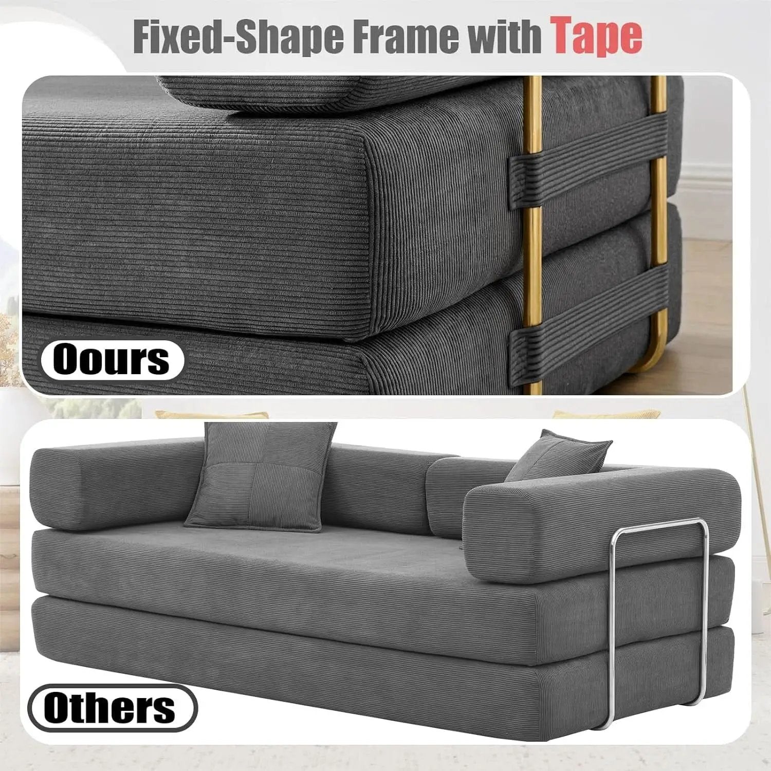 Convertible Sofa Bed with Adjustable Armrests and Comfort from PriceLows™