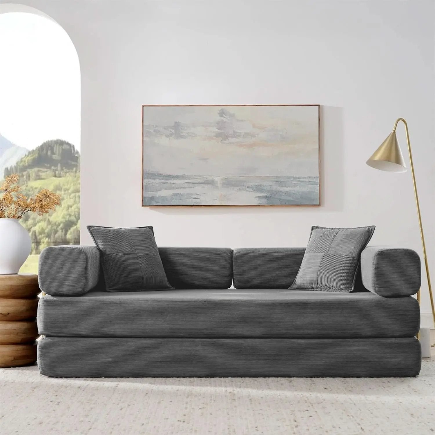 Convertible Sofa Bed with Adjustable Armrests and Comfort from PriceLows™