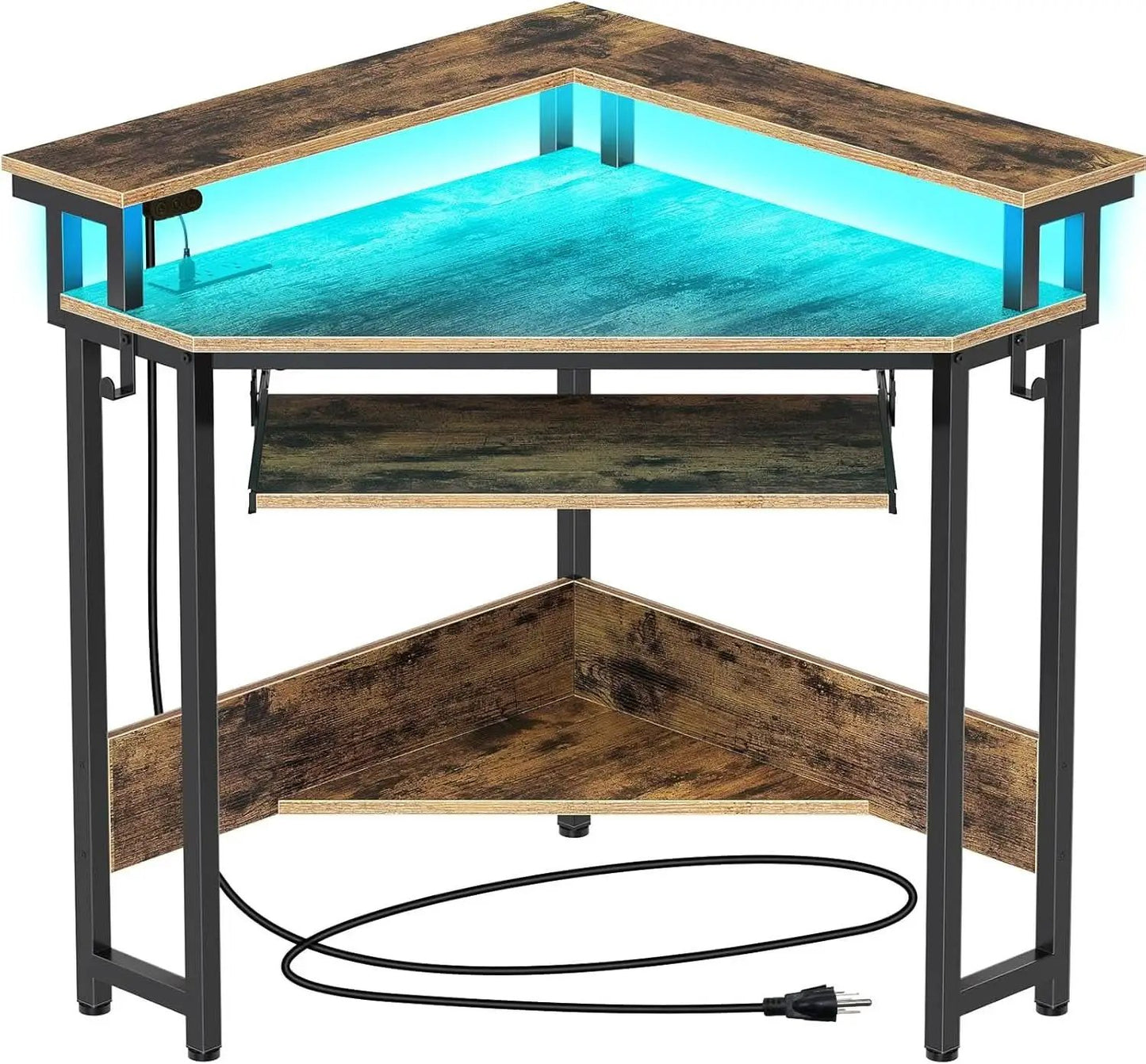 44.5 Inch Wide Corner Desk With Power Outlets Compact from PriceLows™