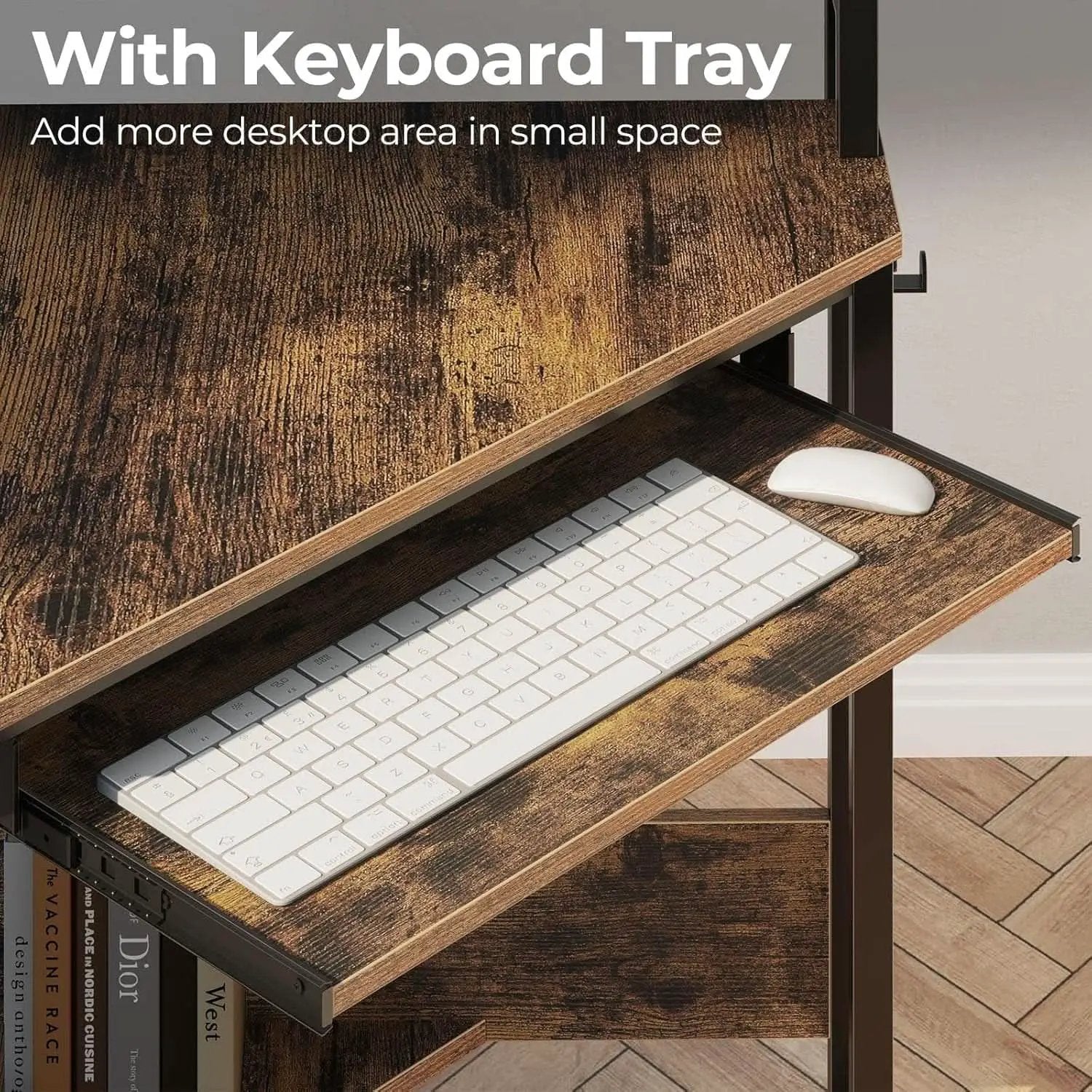 44.5 Inch Wide Corner Desk With Power Outlets Compact from PriceLows™