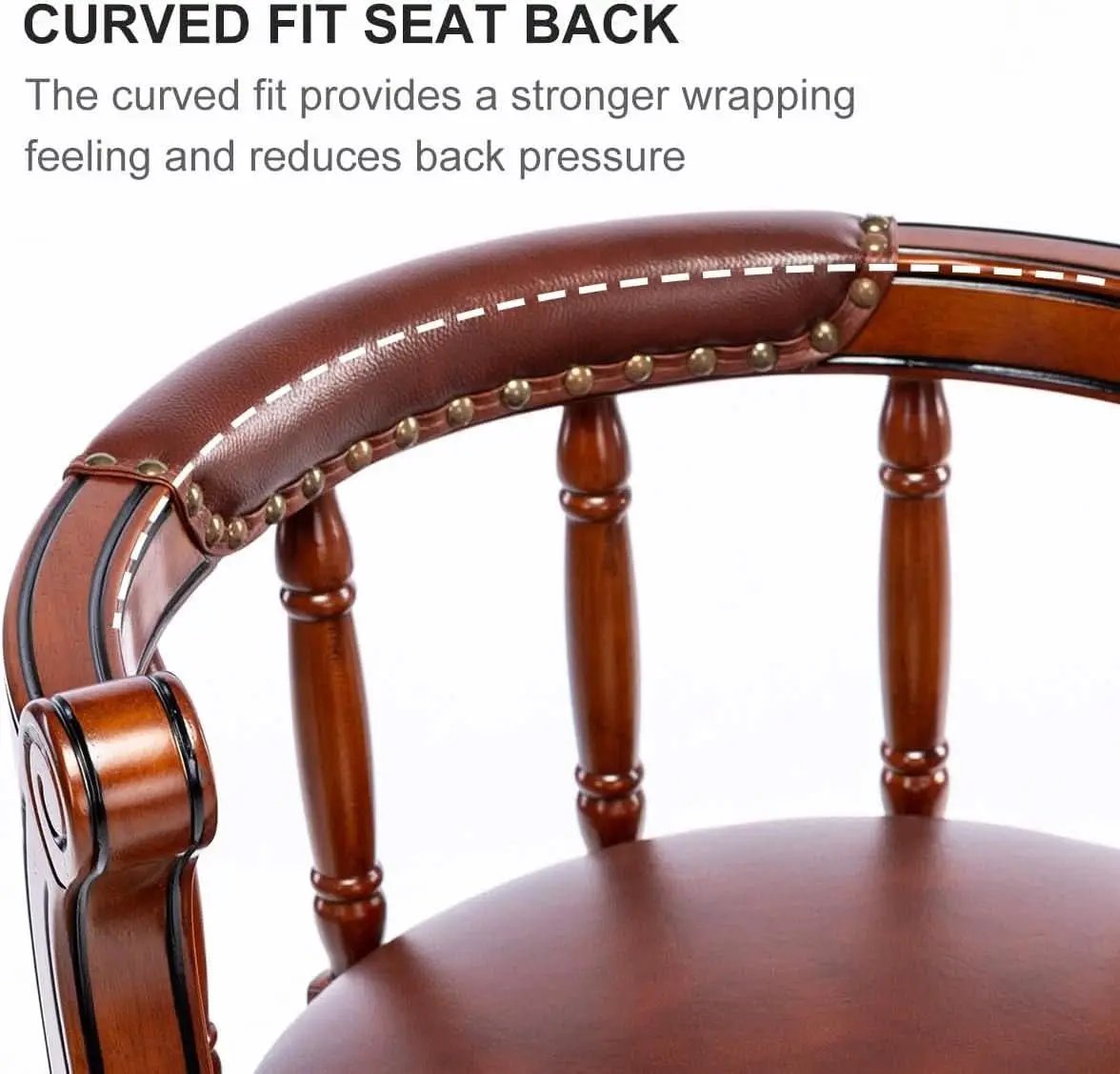 Brown Bar Height Swivel Stool With Back Rest 360 Degree 2 Pack from PriceLows™