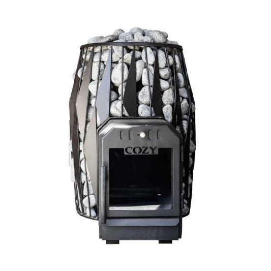 Cozy Heat OG Thru-Wall Sauna Stove With Sauna Stones | Stainless Steel | Sauna Heater | Outdoor Living