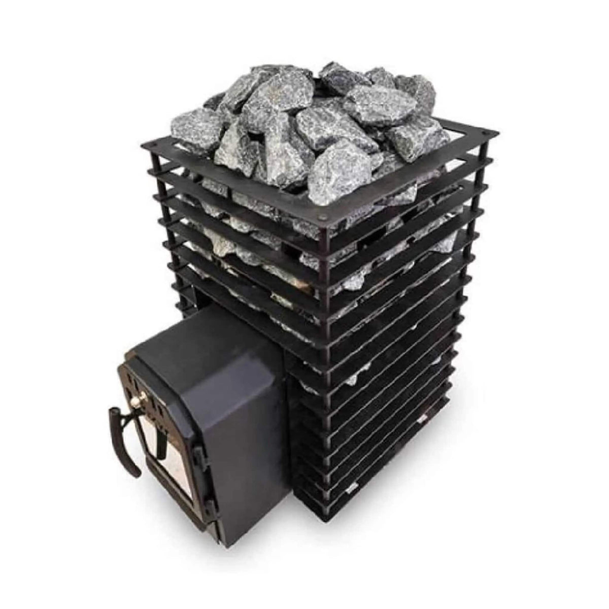 Cozy Heat Quattro Thru-Wall Square Style Sauna Stove With Sauna Stones | Sauna Heater | Outdoor Living Use | Outdoor Living