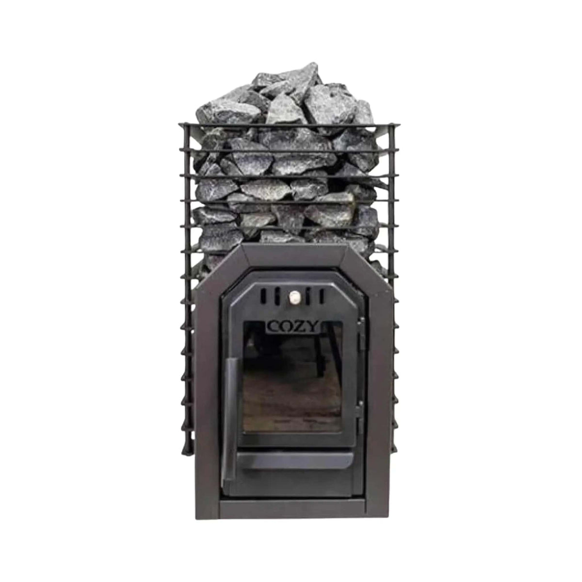 Cozy Heat Quattro Thru-Wall Square Style Sauna Stove With Sauna Stones | Sauna Heater | Outdoor Living Use | Outdoor Living