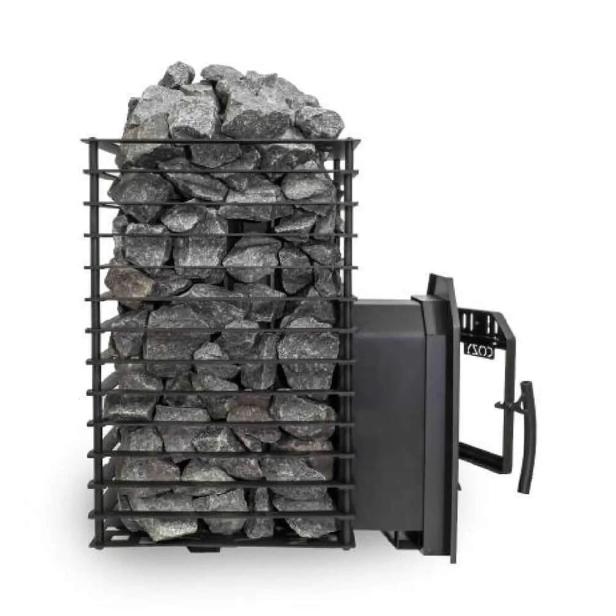 Cozy Heat Quattro Thru-Wall Square Style Sauna Stove With Sauna Stones | Sauna Heater | Outdoor Living Use | Outdoor Living