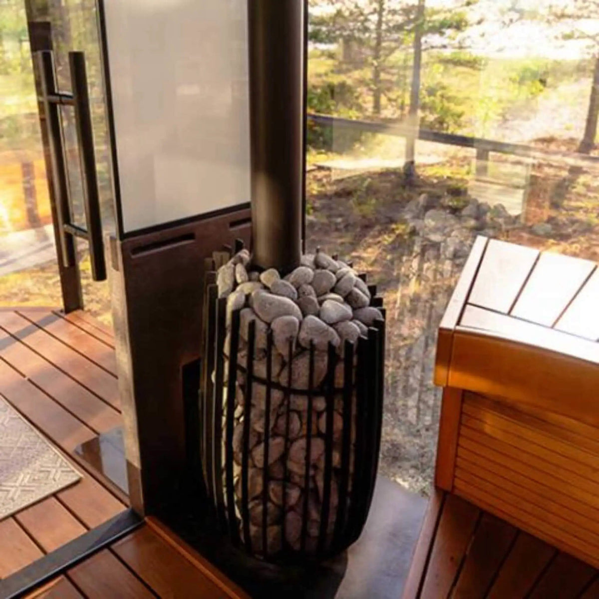 Cozy Heat SW Thru-Wall Wood Burning Sauna Stove With Sauna Stones | Wood | Sauna Heater | Outdoor Living