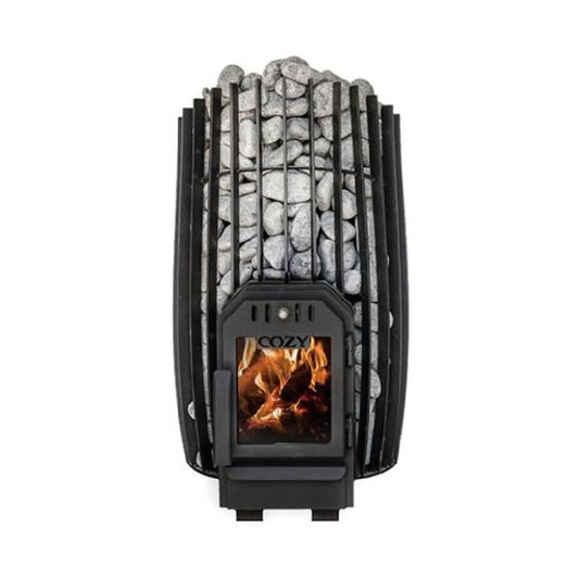 Cozy Heat SW Thru-Wall Wood Burning Sauna Stove With Sauna Stones | Wood | Sauna Heater | Outdoor Living