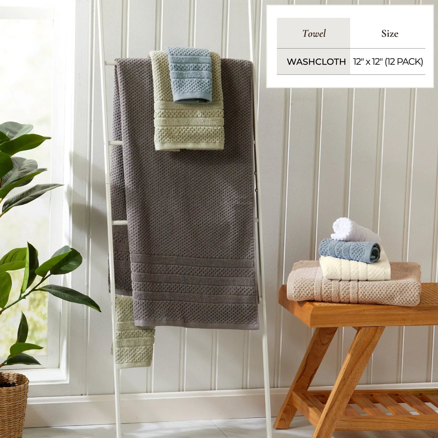 100% Cotton Checkered Jacquard Bath Towel Set - Giuliana Collection from PriceLows™