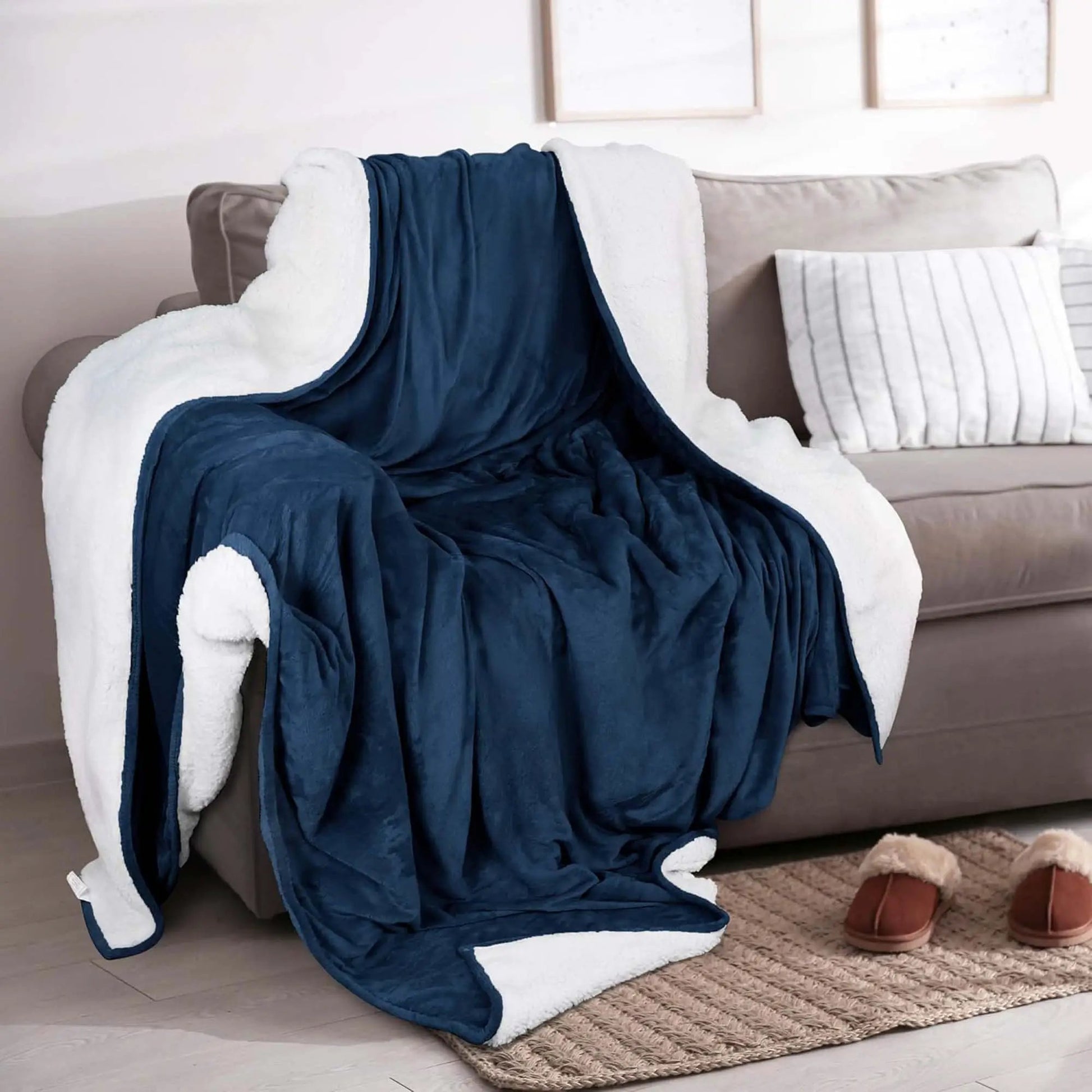 Velvet Plush Sherpa Bed Blanket - Sherpa Fleece Collection from PriceLows™