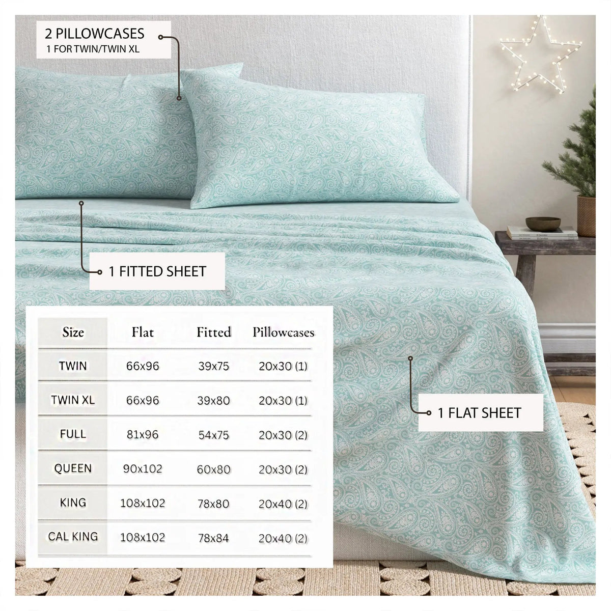 Turkish Cotton Flannel Sheet - Belle Collection